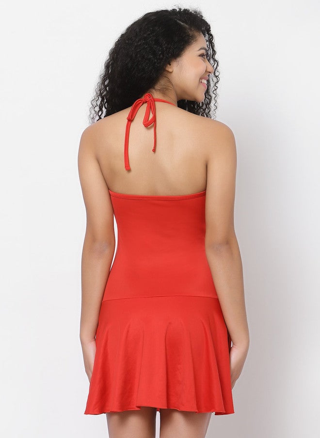 CUKOO Padded Halter Neck Swimming Dress - Image 5